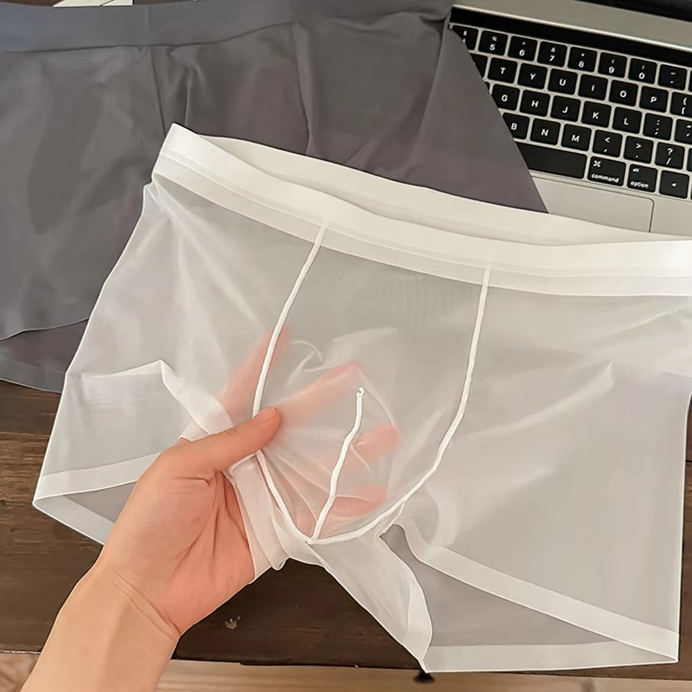 Boxer Shorts Modal - Męskie seksowne, transparentne bokserki, letnia, cienka,
