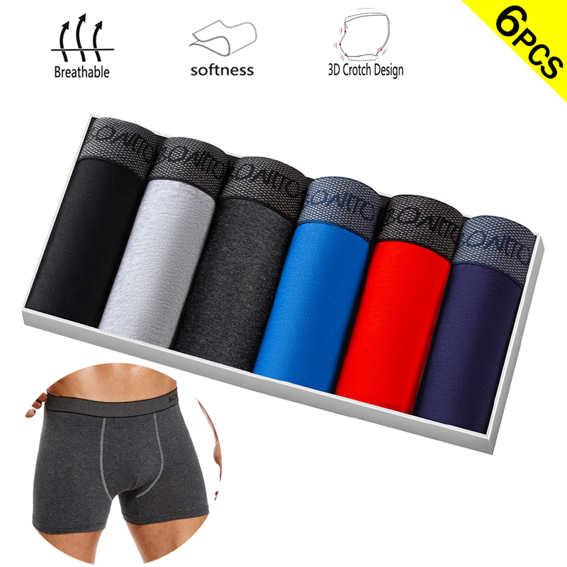 Boxer Shorts Modal - 6 sztuk/opakowanie Bokserki Slipy Męskie Jednolite