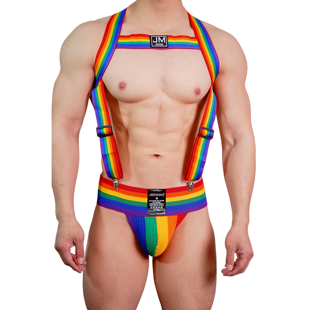 Jockstrap Athletic - JOCKMAIL Tęczowy Pas Biodrowy Regulowany z
