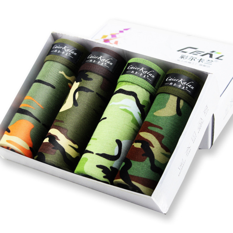 Boxer Shorts Modal - 4 sztuk/partia kamuflaż Bokserki bielizna męska